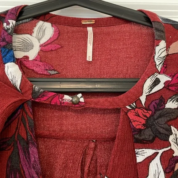 Free People Electric Orchid Tree Swing Tunic Dress Red - Picture 10 of 15